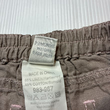 Load image into Gallery viewer, Girls Next, stone linen / cotton pants, elasticated, GUC, size 000,  