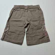 Load image into Gallery viewer, Girls Next, stone linen / cotton pants, elasticated, GUC, size 000,  