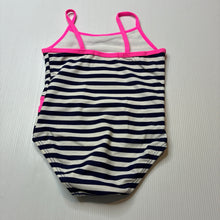 Load image into Gallery viewer, Girls Lily &amp; Dan, navy stripe swim one-piece, EUC, size 1,  