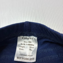 Load image into Gallery viewer, Girls Dymples, navy stretchy ruffle leggings / bottoms, EUC, size 000,  