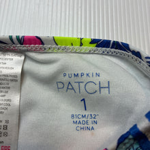 Load image into Gallery viewer, Girls Pumpkin Patch, colourful floral swim bottoms, EUC, size 1,  