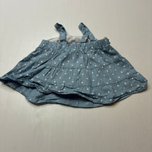 Load image into Gallery viewer, Girls Tiny Little Wonders, blue chambray cotton summer top, EUC, size 000,  