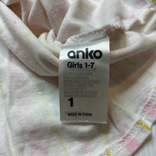 Load image into Gallery viewer, Girls Anko, striped cotton tie front t-shirt / top, GUC, size 1,  