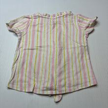 Load image into Gallery viewer, Girls Anko, striped cotton tie front t-shirt / top, GUC, size 1,  