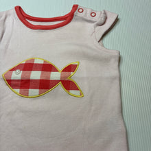 Load image into Gallery viewer, Girls Mothercare, pink soft cotton t-shirt / top, fish, EUC, size 000,  