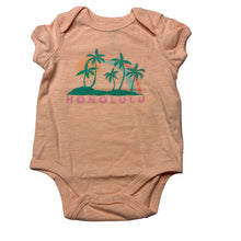 Load image into Gallery viewer, Girls Cotton On Baby, peach bodysuit / romper,Honolulu, FUC, size 00,  