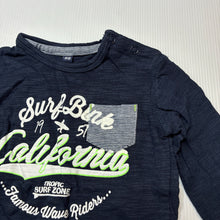 Load image into Gallery viewer, Boys navy, cotton long sleeve t-shirt / top, EUC, size 00,  