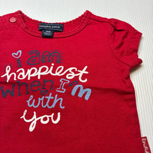 Load image into Gallery viewer, Girls Pumpkin Patch, red cotton t-shirt / top, EUC, size 0000,  