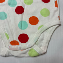 Load image into Gallery viewer, Unisex Dymples, colourful cotton bodysuit / romper, EUC, size 000,  