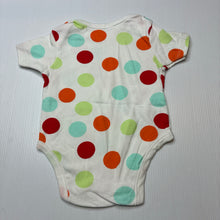 Load image into Gallery viewer, Unisex Dymples, colourful cotton bodysuit / romper, EUC, size 000,  