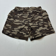 Load image into Gallery viewer, Boys Dymples, cotton camo print shorts,elasticated, EUC, size 000,  