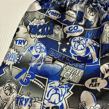Load image into Gallery viewer, Boys NRL Supporter, Canterbury Bulldogs lightweight pyjama / boxer shorts, GUC, size 3,  