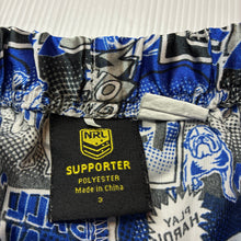 Load image into Gallery viewer, Boys NRL Supporter, Canterbury Bulldogs lightweight pyjama / boxer shorts, GUC, size 3,  
