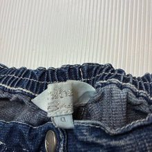 Load image into Gallery viewer, Girls Minihaha Baby, blue stretch denim bootcut jeans,elasticated, GUC, size 0,  