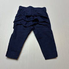 Load image into Gallery viewer, Girls Dymples, navy ruffle leggings / bottoms, EUC, size 000,  