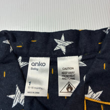 Load image into Gallery viewer, Boys Anko Baby, flannel pyjama top,stars, EUC, size 1,  