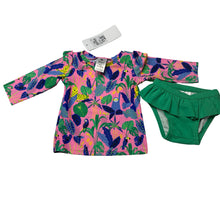 Load image into Gallery viewer, Girls Target, long sleeve rashie &amp; swim bottoms set, NEW, size 000,  
