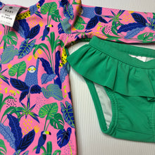 Load image into Gallery viewer, Girls Target, long sleeve rashie &amp; swim bottoms set, NEW, size 000,  