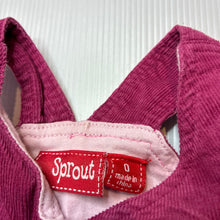 Load image into Gallery viewer, Girls Sprout, lined corduroy bubble dress, GUC, size 0, L: 38cm
