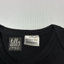 Load image into Gallery viewer, Girls Tilly &amp; Wilbur, black stretchy bodysuit / romper, neice, EUC, size 0,  