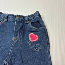 Load image into Gallery viewer, Girls Now, vintage blue denim jeans,elasticated, GUC, size 0,  