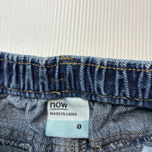 Load image into Gallery viewer, Girls Now, vintage blue denim jeans,elasticated, GUC, size 0,  