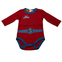 Load image into Gallery viewer, Boys Pumpkin Patch, red cotton bodysuit / romper, Superman, NEW, size 000,  
