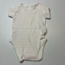 Load image into Gallery viewer, Girls Kids &amp; Co Baby, pink &amp; white cotton bodysuit / romper, EUC, size 0000,  
