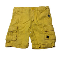 Load image into Gallery viewer, Boys Osh Kosh, yellow cotton cargo shorts, adjustable, GUC, size 0,  