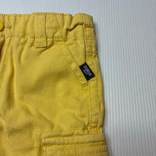 Load image into Gallery viewer, Boys Osh Kosh, yellow cotton cargo shorts, adjustable, GUC, size 0,  