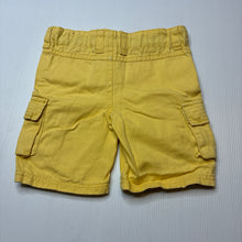Load image into Gallery viewer, Boys Osh Kosh, yellow cotton cargo shorts, adjustable, GUC, size 0,  