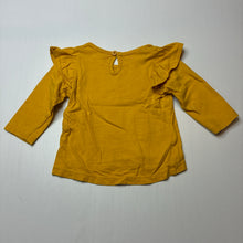Load image into Gallery viewer, Girls Baby Berry, mustard cotton long sleeve top,llama, EUC, size 00,  