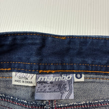 Load image into Gallery viewer, Girls Mambo, blue denim skirt, W: 32cm across, L: 28.5cm, GUC, size 8,  