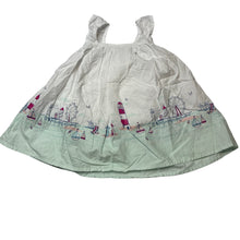 Load image into Gallery viewer, Girls Chelsea's Corner, lightweight cotton romper dress, seaside, GUC, size 0, L: 38cm