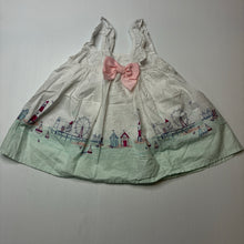 Load image into Gallery viewer, Girls Chelsea's Corner, lightweight cotton romper dress, seaside, GUC, size 0, L: 38cm