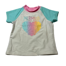 Load image into Gallery viewer, Girls Target, short sleeve rashie swim top,mermaid, FUC, size 1,  