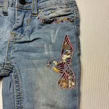 Load image into Gallery viewer, Girls Vigoss, distressed stretch denim jeans, embroidered, Inside leg: 32cm, FUC, size 2,  