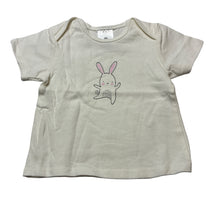 Load image into Gallery viewer, Girls Target, cream stretchy t-shirt / top,rabbit, EUC, size 0000,  