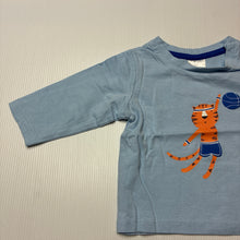 Load image into Gallery viewer, Boys Target, blue cotton long sleeve t-shirt / top,basketball, EUC, size 000,  