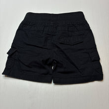 Load image into Gallery viewer, Boys Dymples, black cotton cargo shorts,elasticated, EUC, size 000,  
