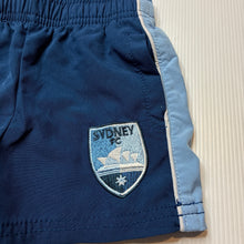 Load image into Gallery viewer, Unisex A-League Official, Sydney FC lightweight shorts, EUC, size 0,  
