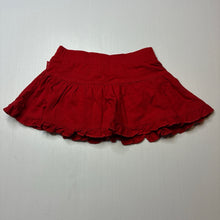 Load image into Gallery viewer, Girls Esprit, red cotton skirt,built-in nappy cover, GUC, size 12 months,  