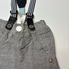 Load image into Gallery viewer, Boys Next, grey cotton pants, adjustable, braces, GUC, size 00,  
