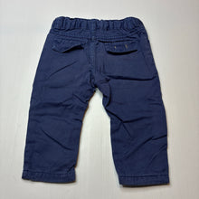 Load image into Gallery viewer, Boys Urb, cotton lined blue cotton pants, adjustable, GUC, size 12 months,  