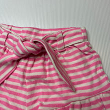 Load image into Gallery viewer, Girls Kids &amp; Co Baby, pink &amp; white stripe shorts, elasitcated, EUC, size 00,  