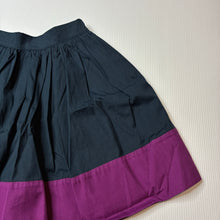 Load image into Gallery viewer, Girls Miller, navy &amp; purple cotton skirt, adjustable, L: 31.5cm, EUC, size 2,  