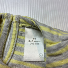 Load image into Gallery viewer, Girls Target, grey &amp; yellow stripe casual dress, EUC, size 00, L: 33cm