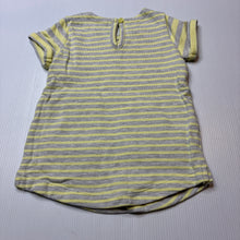 Load image into Gallery viewer, Girls Target, grey &amp; yellow stripe casual dress, EUC, size 00, L: 33cm