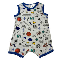 Load image into Gallery viewer, Boys Dymples, soft cotton romper,sports, EUC, size 0000,  