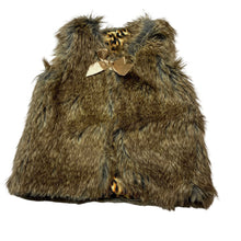 Load image into Gallery viewer, Girls Woolies Babes, soft faux fur vest / jacket, 2 button fastening, GUC, size 00,  